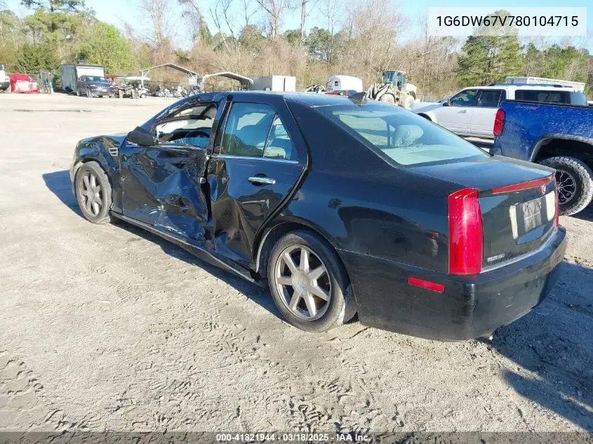 2008 Cadillac Sts V6 VIN: 1G6DW67V780104715 Lot: 41821944