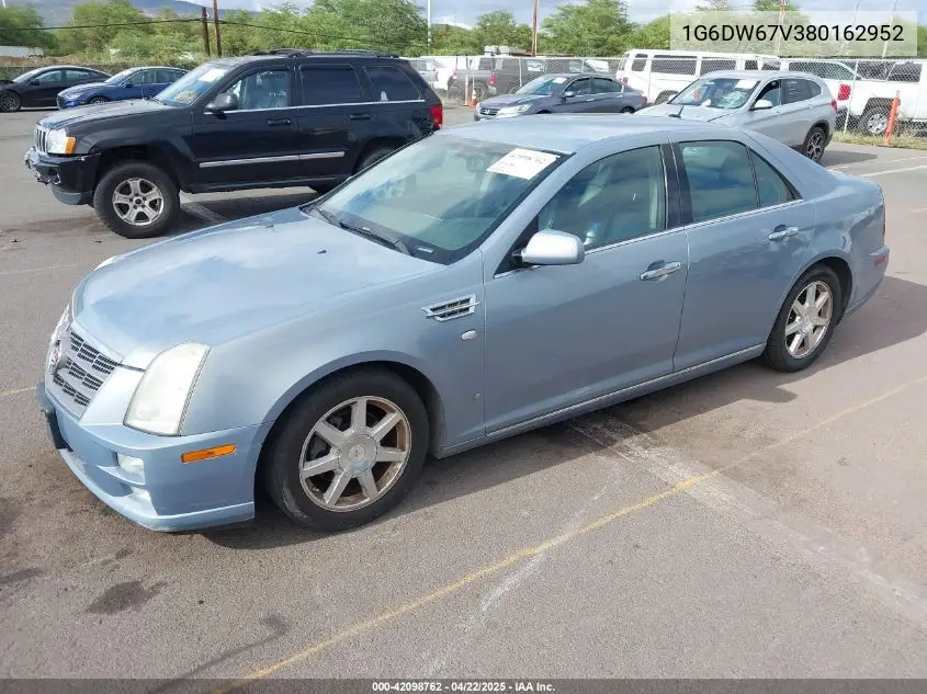 2008 Cadillac Sts V6 VIN: 1G6DW67V380162952 Lot: 42098762