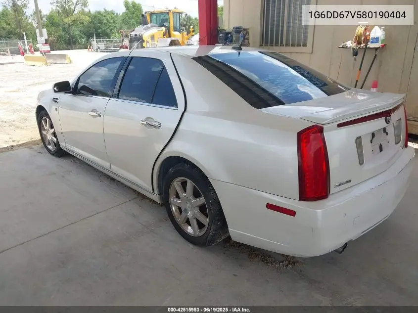 2008 Cadillac Sts V6 VIN: 1G6DD67V580190404 Lot: 42515953