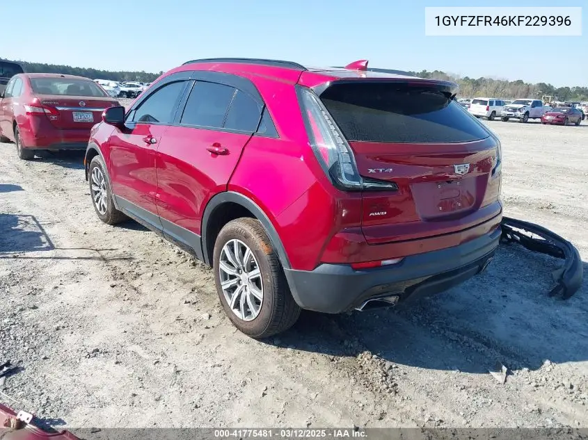 2019 Cadillac Xt4 Sport VIN: 1GYFZFR46KF229396 Lot: 41775481