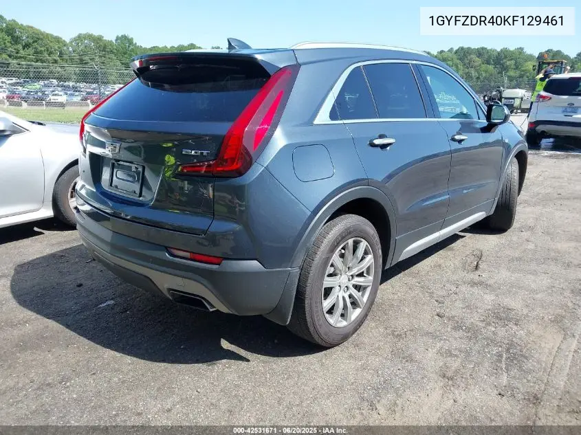 2019 Cadillac Xt4 Premium Luxury VIN: 1GYFZDR40KF129461 Lot: 42531671