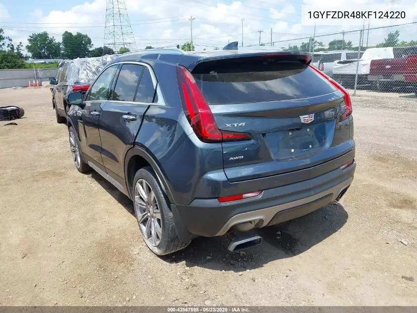 2019 Cadillac Xt4 Premium Luxury VIN: 1GYFZDR48KF124220 Lot: 42567598
