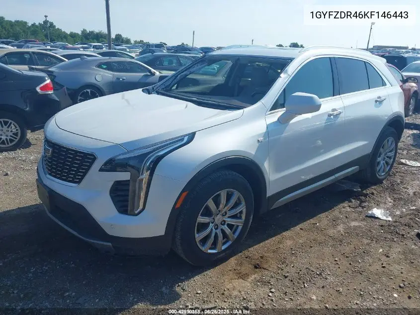 2019 Cadillac Xt4 Premium Luxury VIN: 1GYFZDR46KF146443 Lot: 42590358