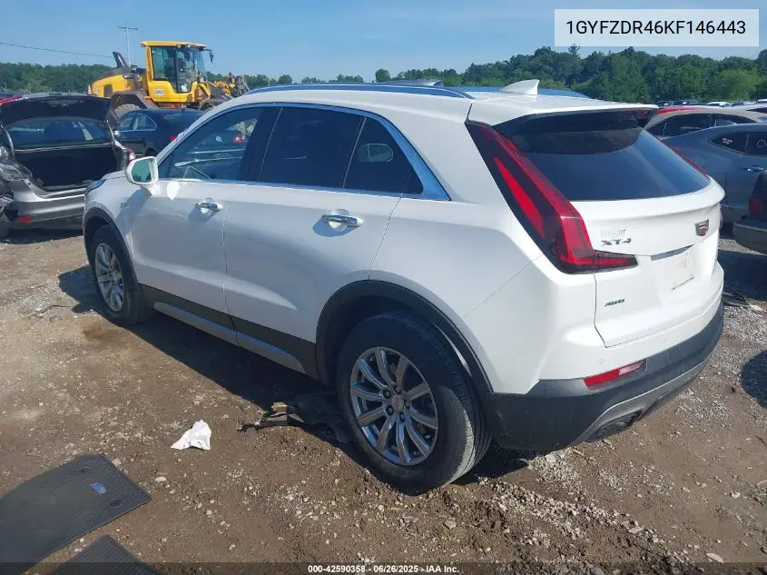 2019 Cadillac Xt4 Premium Luxury VIN: 1GYFZDR46KF146443 Lot: 42590358