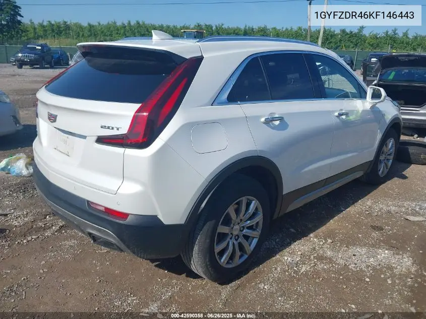 2019 Cadillac Xt4 Premium Luxury VIN: 1GYFZDR46KF146443 Lot: 42590358