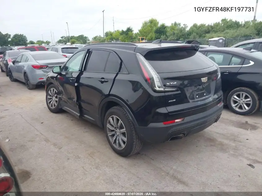 2019 Cadillac Xt4 Sport VIN: 1GYFZFR48KF197731 Lot: 42668639