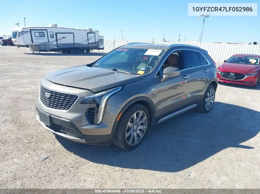 2020 Cadillac Xt4 Fwd Premium Luxury VIN: 1GYFZCR47LF052986 Lot: 41866449