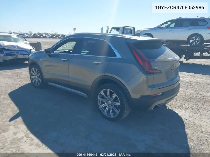 2020 Cadillac Xt4 Fwd Premium Luxury VIN: 1GYFZCR47LF052986 Lot: 41866449