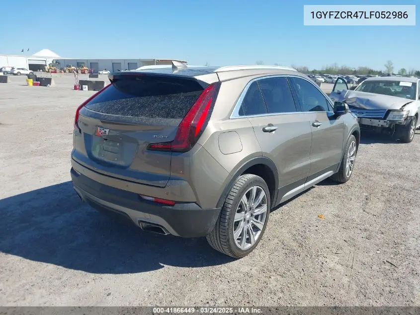 2020 Cadillac Xt4 Fwd Premium Luxury VIN: 1GYFZCR47LF052986 Lot: 41866449