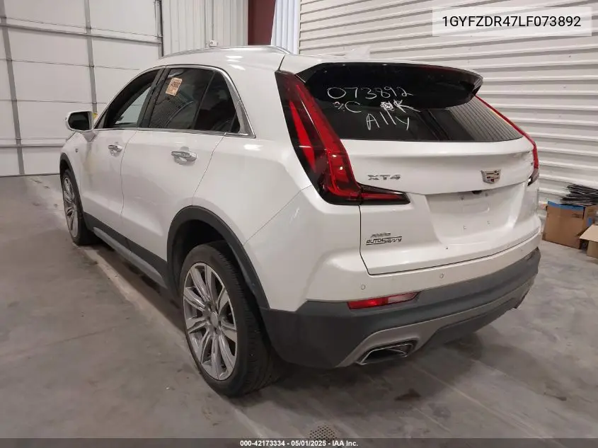 2020 Cadillac Xt4 Awd Premium Luxury VIN: 1GYFZDR47LF073892 Lot: 42173334