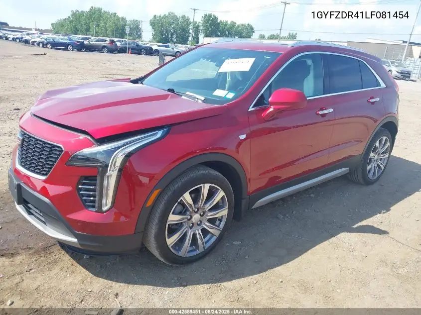 2020 Cadillac Xt4 Awd Premium Luxury VIN: 1GYFZDR41LF081454 Lot: 42589451