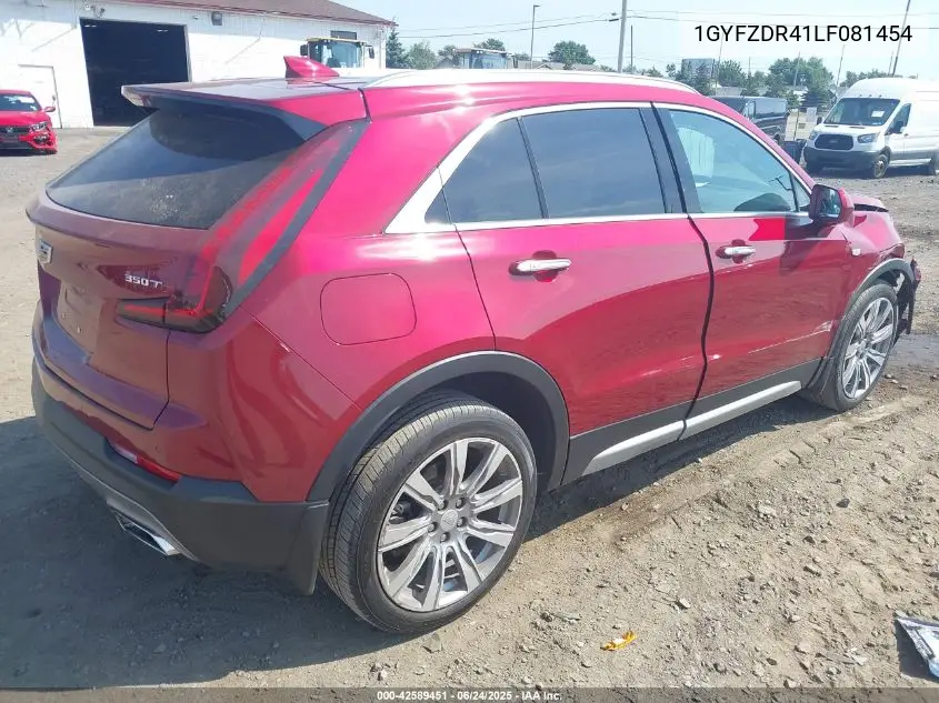 2020 Cadillac Xt4 Awd Premium Luxury VIN: 1GYFZDR41LF081454 Lot: 42589451