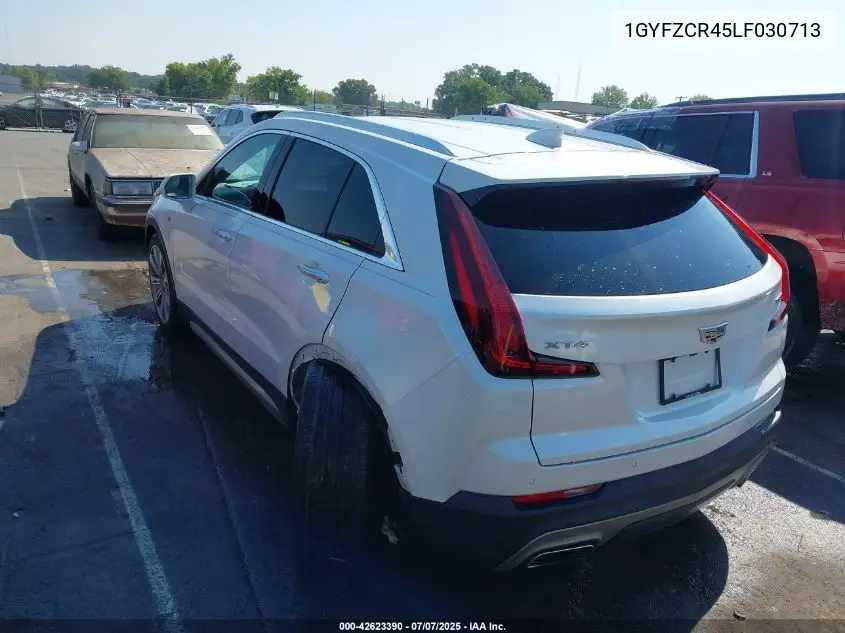 2020 Cadillac Xt4 Fwd Premium Luxury VIN: 1GYFZCR45LF030713 Lot: 42623390