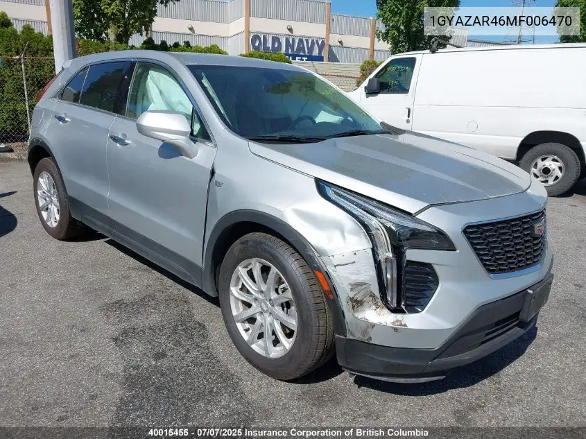 2021 Cadillac Xt4 VIN: 1GYAZAR46MF006470 Lot: 40015455