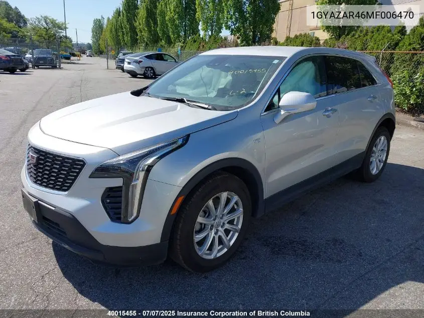 2021 Cadillac Xt4 VIN: 1GYAZAR46MF006470 Lot: 40015455