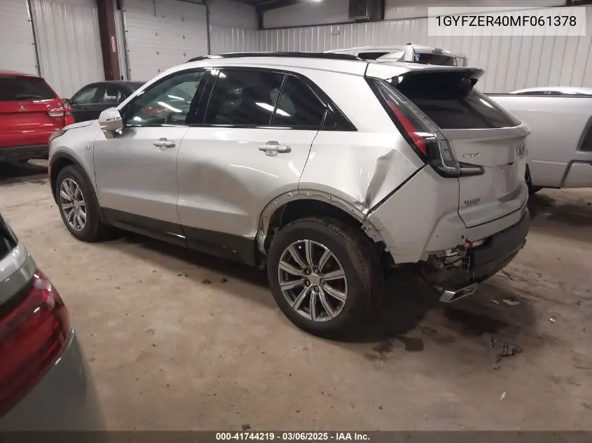 2021 Cadillac Xt4 Fwd Sport VIN: 1GYFZER40MF061378 Lot: 41744219