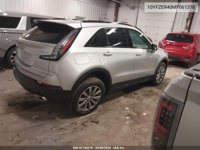 2021 Cadillac Xt4 Fwd Sport VIN: 1GYFZER40MF061378 Lot: 41744219