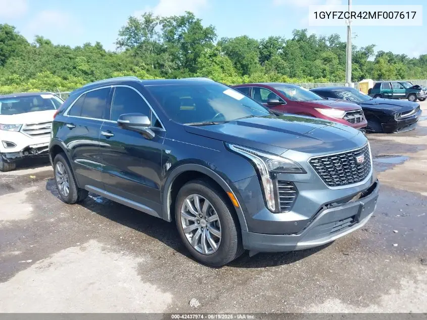 2021 Cadillac Xt4 Fwd Premium Luxury VIN: 1GYFZCR42MF007617 Lot: 42437974