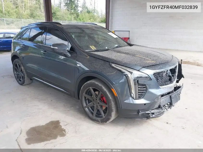 2021 Cadillac Xt4 Awd Sport VIN: 1GYFZFR40MF032839 Lot: 42543838