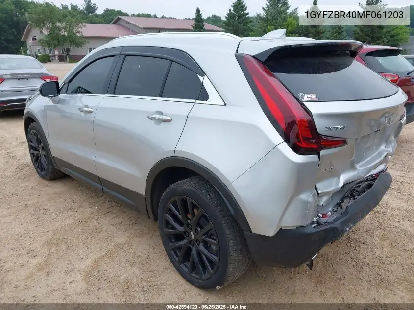 2021 Cadillac Xt4 Awd Luxury VIN: 1GYFZBR40MF061203 Lot: 42594120