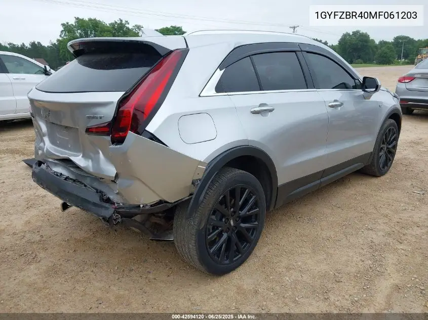 2021 Cadillac Xt4 Awd Luxury VIN: 1GYFZBR40MF061203 Lot: 42594120