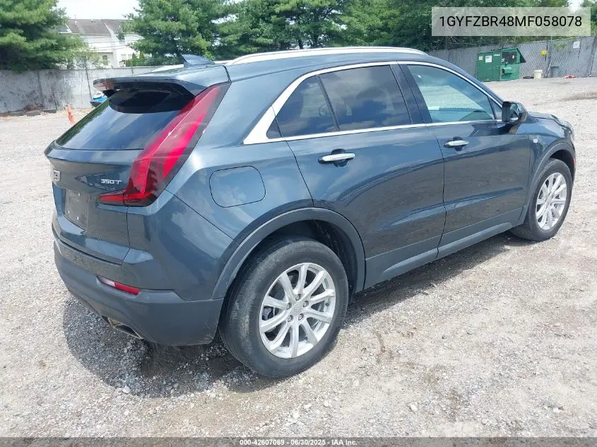 2021 Cadillac Xt4 Awd Luxury VIN: 1GYFZBR48MF058078 Lot: 42607069