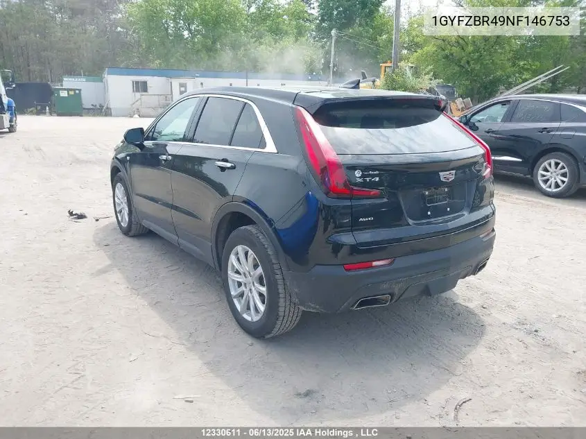 2022 Cadillac Xt4 VIN: 1GYFZBR49NF146753 Lot: 12330611