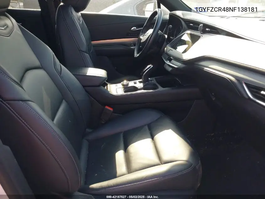 2022 Cadillac Xt4 Fwd Premium Luxury VIN: 1GYFZCR48NF138181 Lot: 42187527
