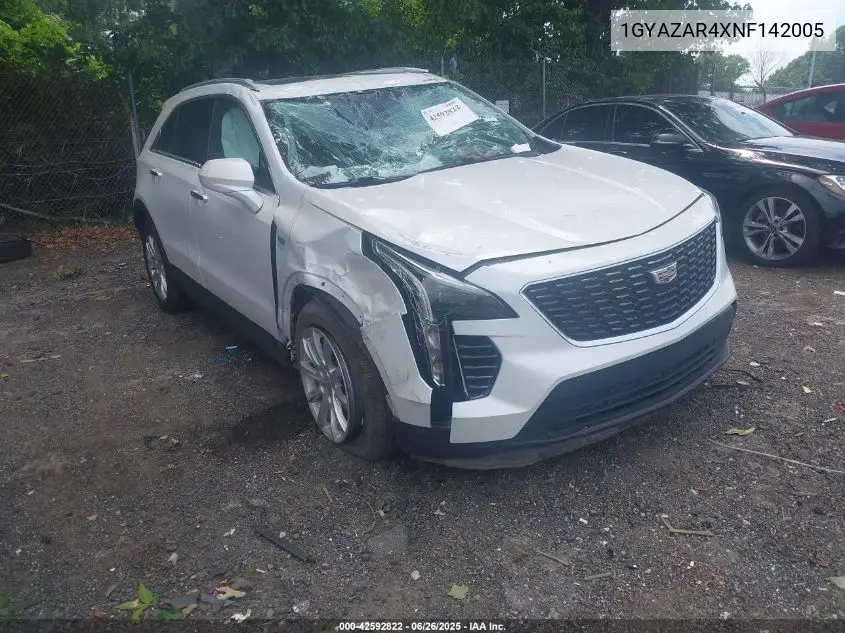 2022 Cadillac Xt4 Fwd Luxury VIN: 1GYAZAR4XNF142005 Lot: 42592822