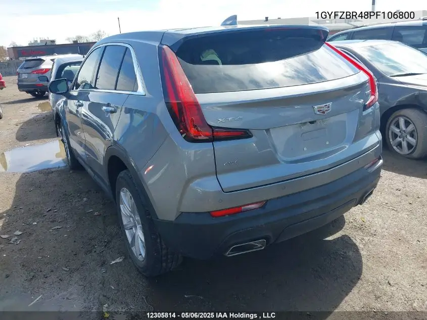 2023 Cadillac Xt4 Luxury VIN: 1GYFZBR48PF106800 Lot: 12305814
