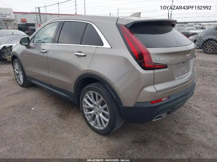 2023 Cadillac Xt4 Fwd Luxury VIN: 1GYAZAR43PF152992 Lot: 42160015