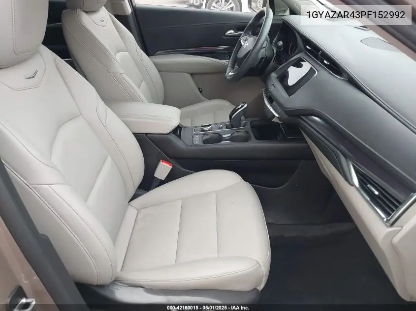 2023 Cadillac Xt4 Fwd Luxury VIN: 1GYAZAR43PF152992 Lot: 42160015