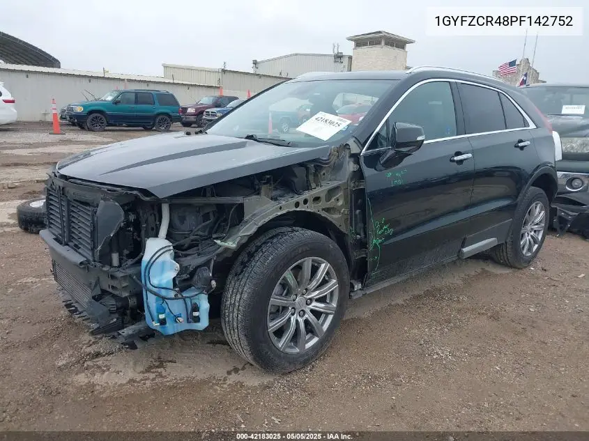 2023 Cadillac Xt4 Fwd Premium Luxury VIN: 1GYFZCR48PF142752 Lot: 42183025