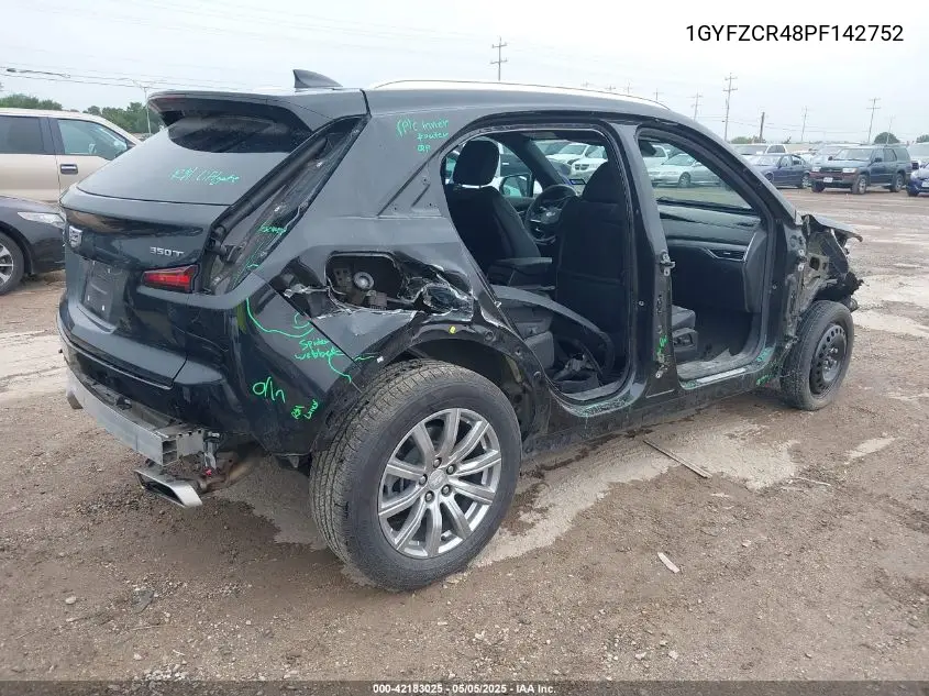 2023 Cadillac Xt4 Fwd Premium Luxury VIN: 1GYFZCR48PF142752 Lot: 42183025