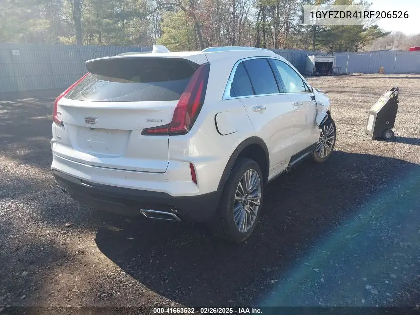 2024 Cadillac Xt4 Awd Premium Luxury VIN: 1GYFZDR41RF206526 Lot: 41663532