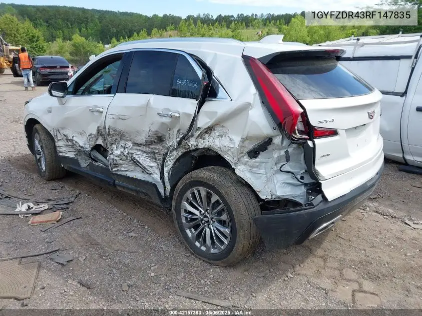 2024 Cadillac Xt4 Awd Premium Luxury VIN: 1GYFZDR43RF147835 Lot: 42157383