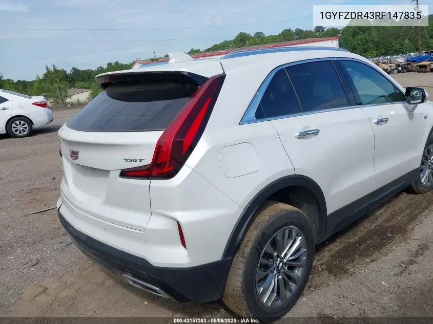 2024 Cadillac Xt4 Awd Premium Luxury VIN: 1GYFZDR43RF147835 Lot: 42157383