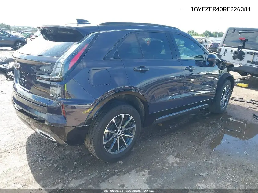 2024 Cadillac Xt4 Fwd Sport VIN: 1GYFZER40RF226384 Lot: 42220804