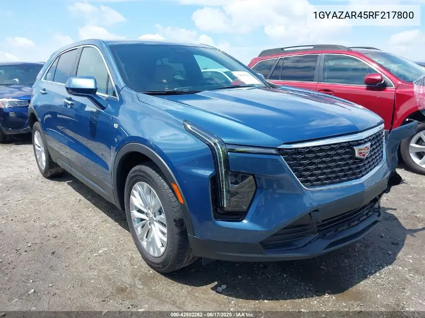 2024 Cadillac Xt4 Fwd Luxury VIN: 1GYAZAR45RF217800 Lot: 42502262