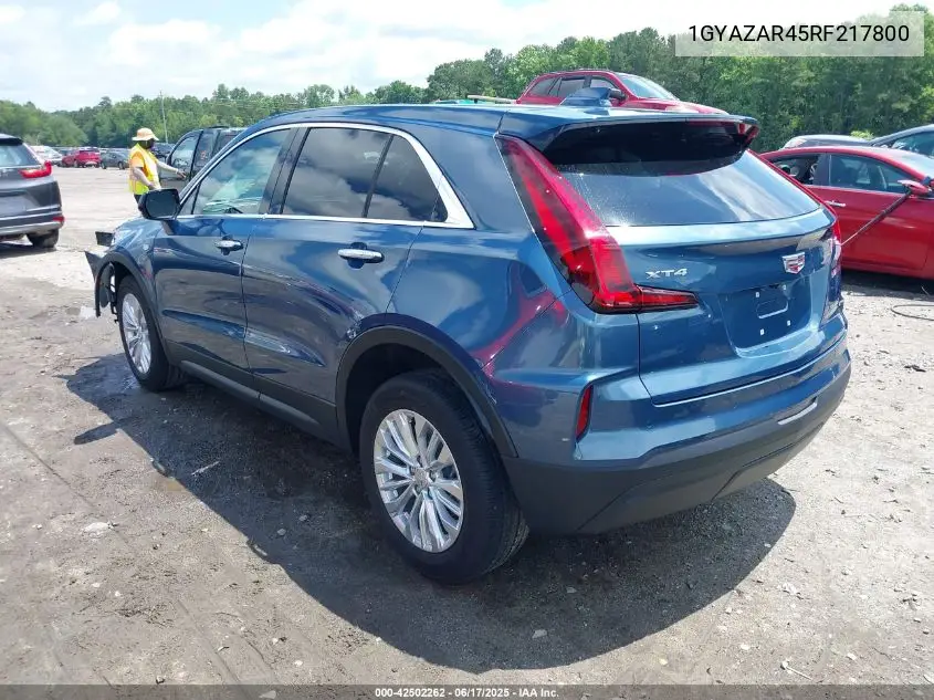 2024 Cadillac Xt4 Fwd Luxury VIN: 1GYAZAR45RF217800 Lot: 42502262