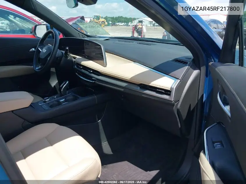 2024 Cadillac Xt4 Fwd Luxury VIN: 1GYAZAR45RF217800 Lot: 42502262