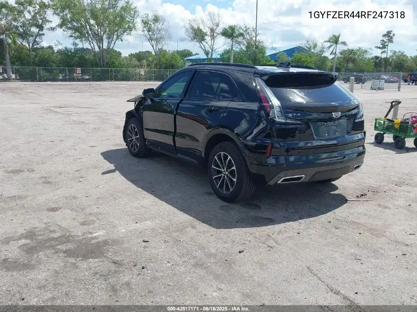 2024 Cadillac Xt4 Fwd Sport VIN: 1GYFZER44RF247318 Lot: 42517171