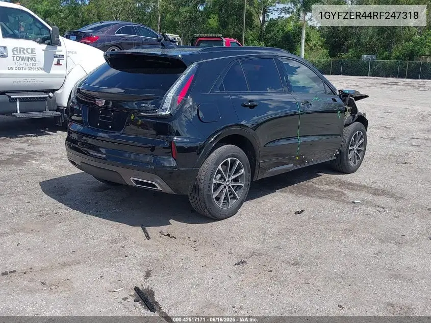 2024 Cadillac Xt4 Fwd Sport VIN: 1GYFZER44RF247318 Lot: 42517171