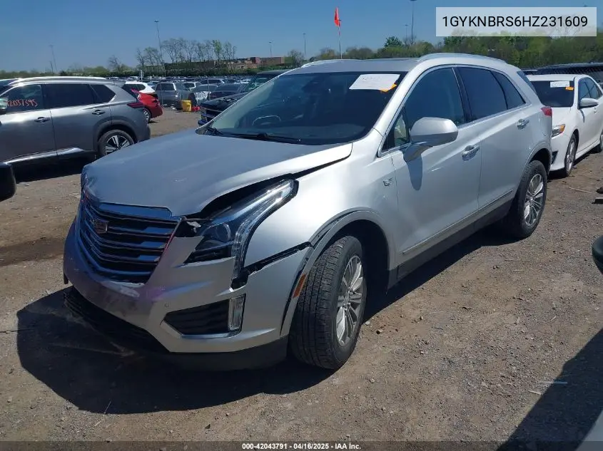 2017 Cadillac Xt5 Luxury VIN: 1GYKNBRS6HZ231609 Lot: 42043791