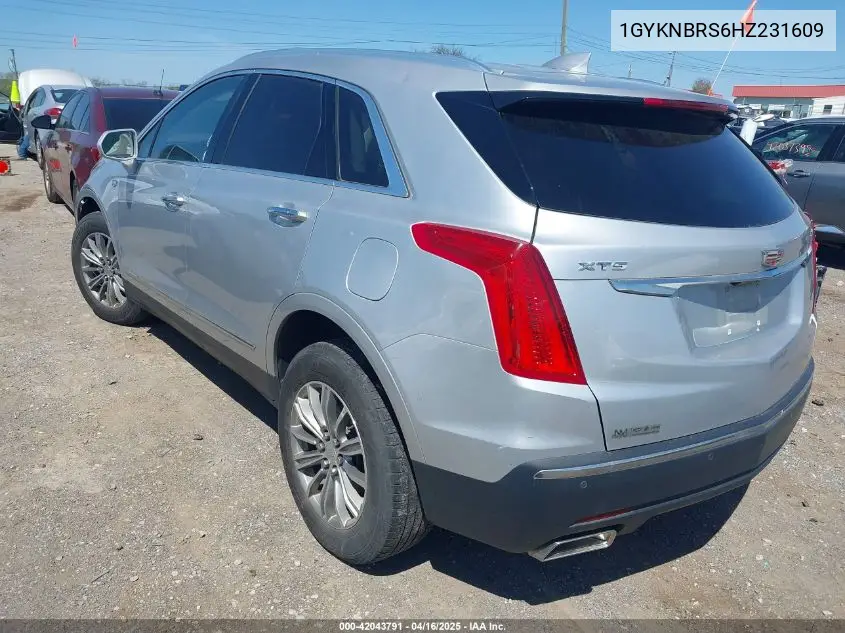 2017 Cadillac Xt5 Luxury VIN: 1GYKNBRS6HZ231609 Lot: 42043791