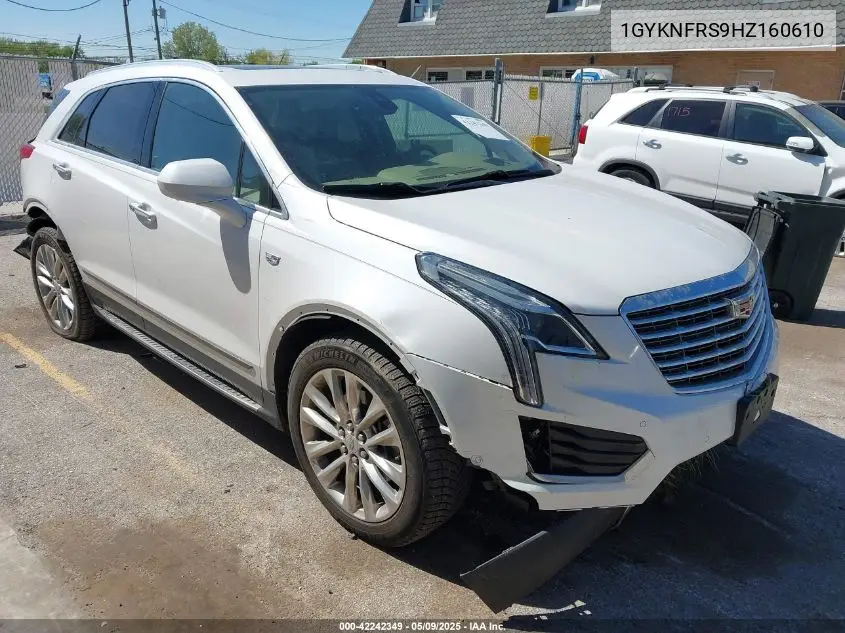 2017 Cadillac Xt5 Platinum VIN: 1GYKNFRS9HZ160610 Lot: 42242349