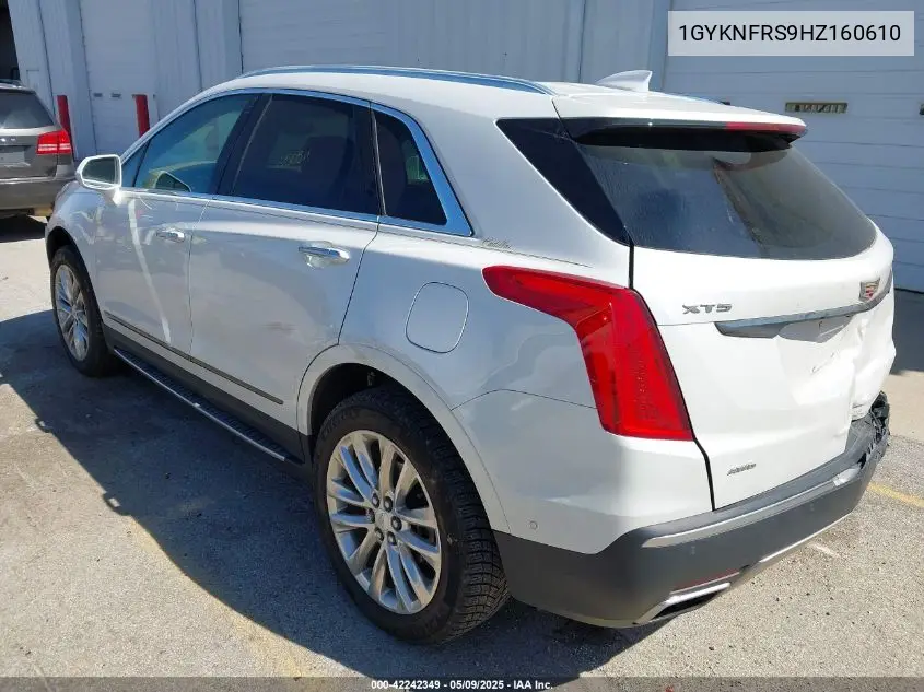 2017 Cadillac Xt5 Platinum VIN: 1GYKNFRS9HZ160610 Lot: 42242349