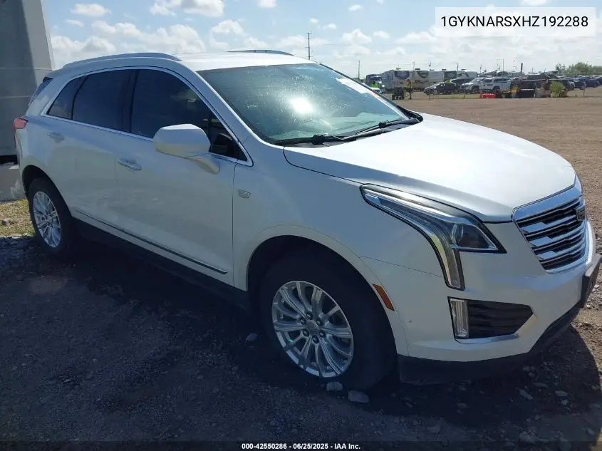 2017 Cadillac Xt5 Standard VIN: 1GYKNARSXHZ192288 Lot: 42550286