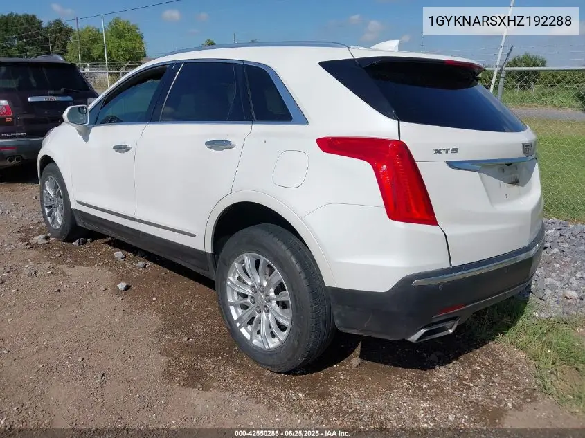 2017 Cadillac Xt5 Standard VIN: 1GYKNARSXHZ192288 Lot: 42550286