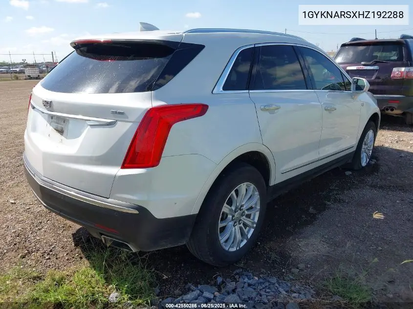 2017 Cadillac Xt5 Standard VIN: 1GYKNARSXHZ192288 Lot: 42550286
